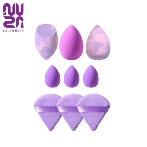 ست بنفش 9عددی پد+بلندر بزرگ+کوچک شیگلم | Sheglam 9pcs Purple Sponge+Pad