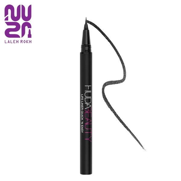 خط چشم مایع ماژیکی مشکی هدی بیوتی فول سایز ( جدا شده از ست) Huda beauty Life Liner Quick N easy 1ml خط چشم مایع هدی بیوتی
