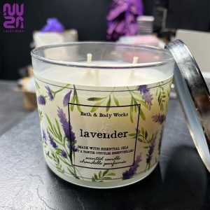 شمع معطر لوندر بث اند بادی | Bath and Body works Lavender Candle