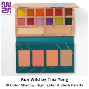 پالت ۱۸ رنگ میکس بی اچ کازمتیکس ران وایلد از برند تینا یونگ |BH Cosmetics Run Wild By Tina Yong 18 Color mix Palette