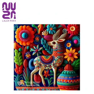 نقاشی با نگین های الماسی طرح گوزن رنگا رنگ کد 5083 | Diamond painting colorful deer code 5083
