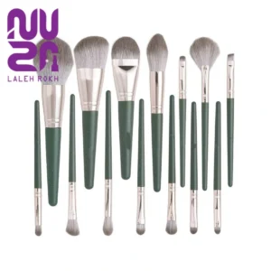 ست براش آرایشی شین مدل Green Handle شامل 14 عدد براش