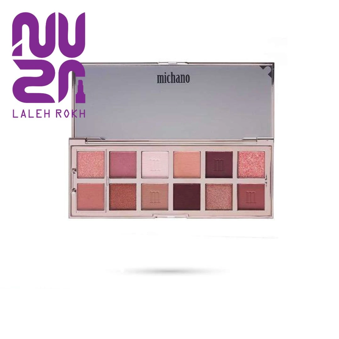Michano Nude Whisper Eyeshadow Palette 12 Colors_11zon پالت سایه چشم میچانو شامل 12 رنگ