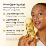 بادی میست خوشبوکننده مدیکیوب مدل Glow Vanilla حاوی اسید کوجیک و هیالورونیک اسید حجم ۲۵۰ میل